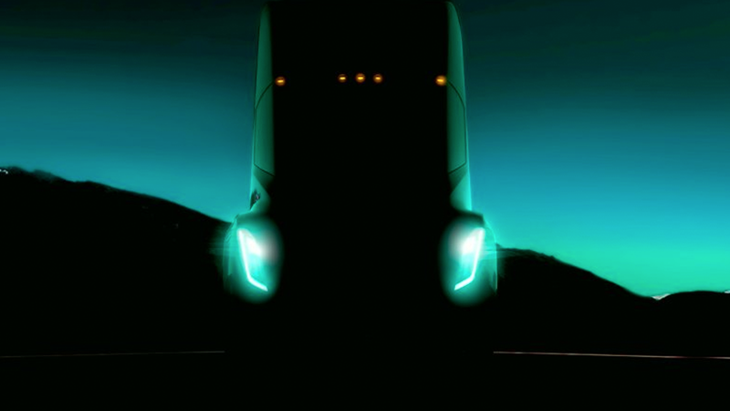 Illustration for article titled Elon Musk Just Teased The First Image Of The Tesla Semi Truck